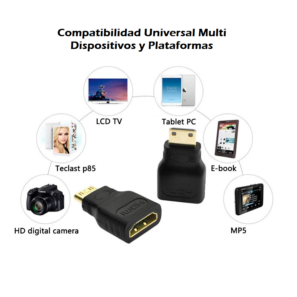 ADAPTADOR MINI HDMI MACHO A HDMI HEMBRA 1080P UL-AMCHD5010 - 4