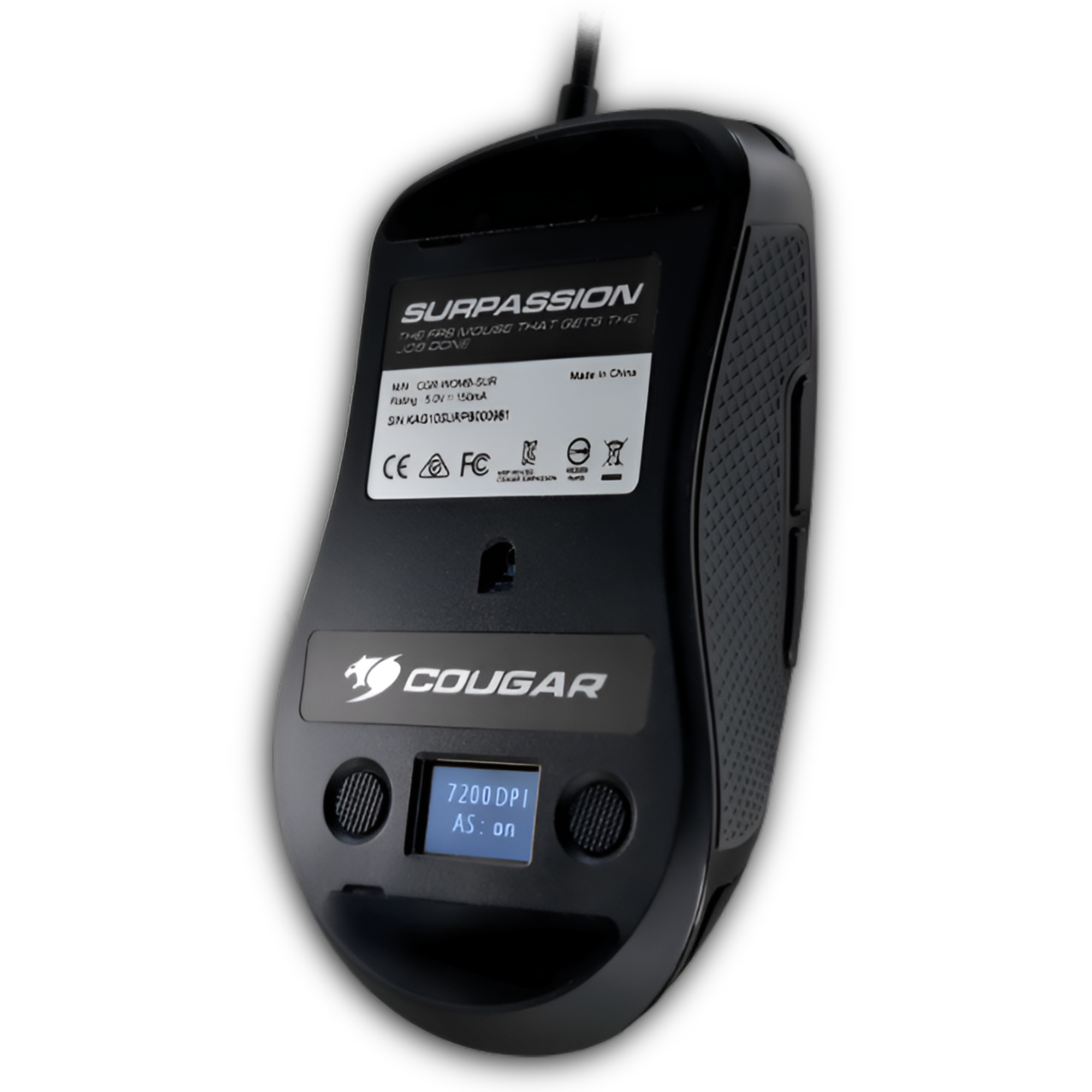 MOUSE COUGAR GAMER SURPASSION + LCD REGULADOR DPI Y HZ 7200 DPI - 4