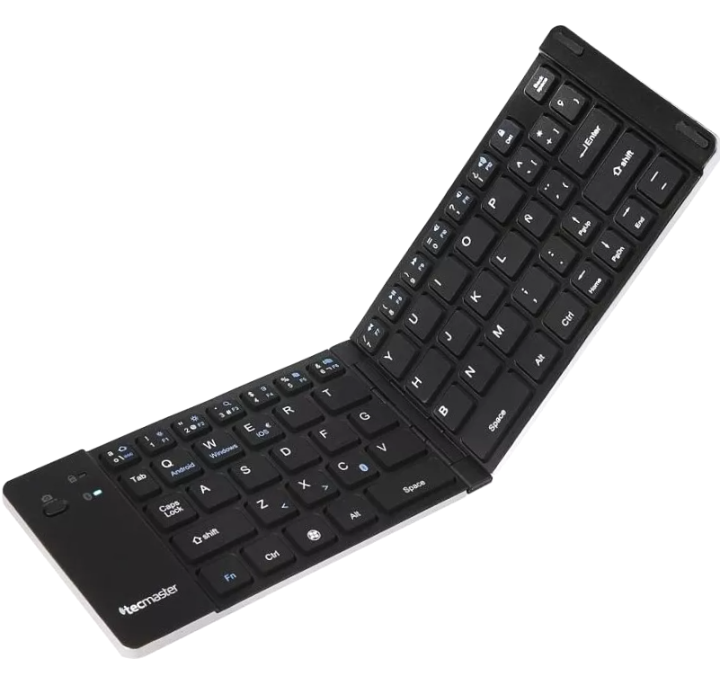 TECLADO BLUETOOTH PLEGABLE + SOPORTE+ FUNDA TECMASTER 100505