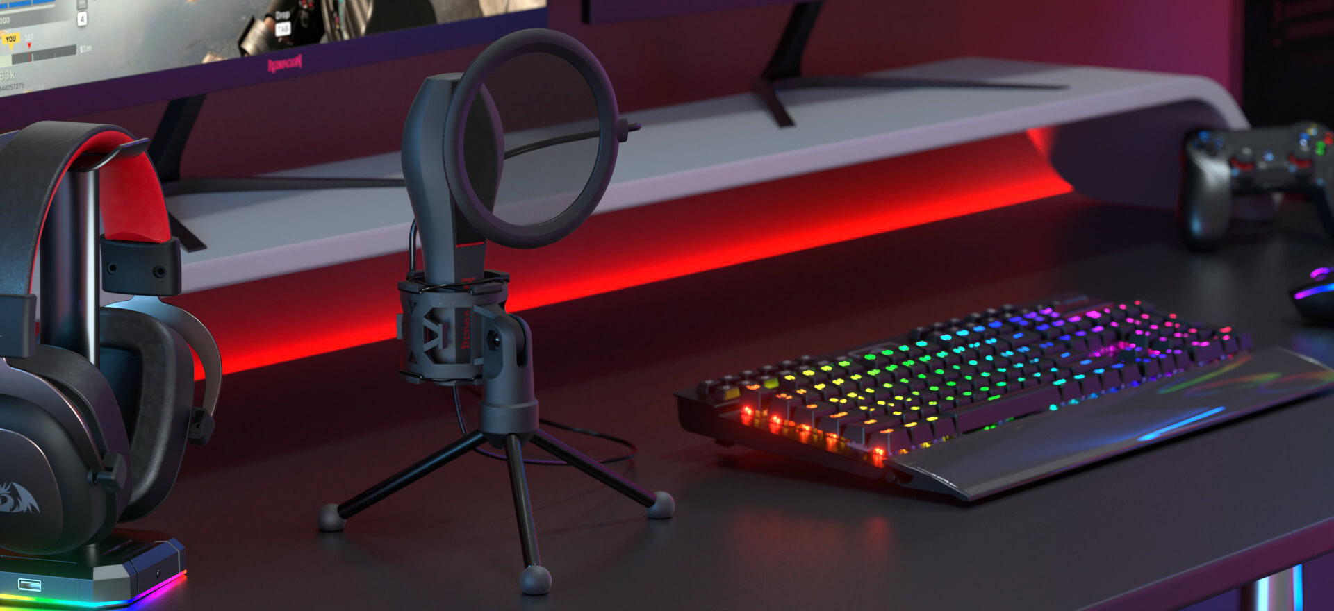 MICROFONO GAMER REDRAGON M200 QUASAR USB CONDENSADOR ESTUDIO - 7