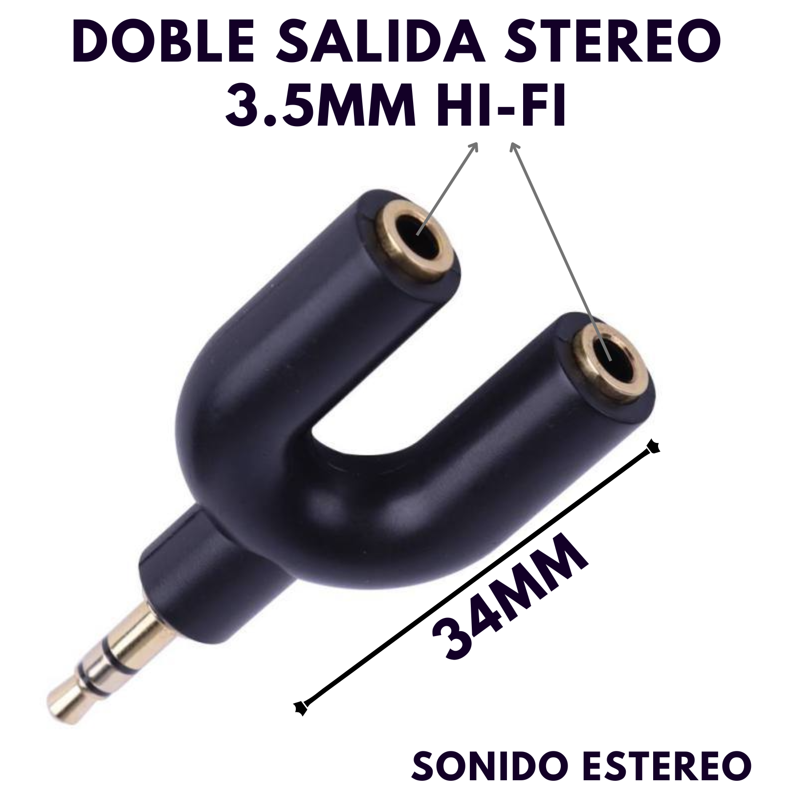 ADAPTADOR JACK 3.5MM CON 2 SALIDAS ESTE REO DE 3.5MM DBG186 - 5