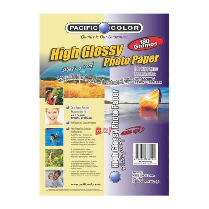 PAPEL FOTOGRAFICO GLOSSY PREMIUM QUALITY 180G PACK 20 HOJAS - 7