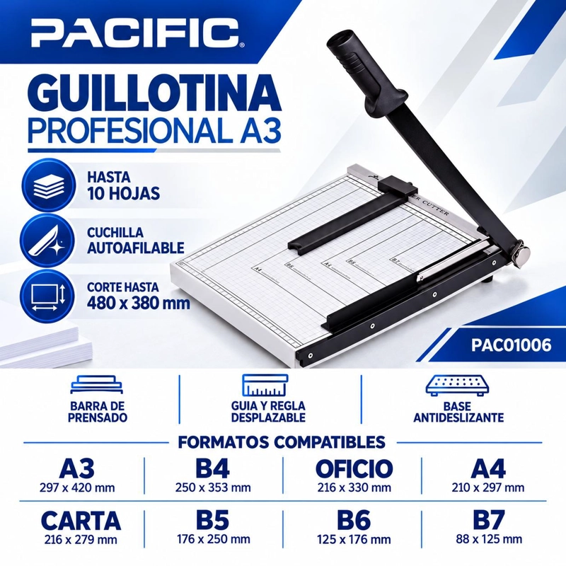 GUILLOTINA PACIFIC COLOR PROFESIONAL AUTO AFILABLE XXL 480MM X 380MM 11006 - 5