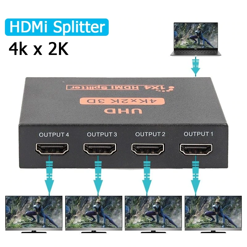 SPLITTER DBLUE 4K SPLITER HDMI 3D HIGH SPEED PRO 4 SALIDAS SIN LAG HD04 - 6