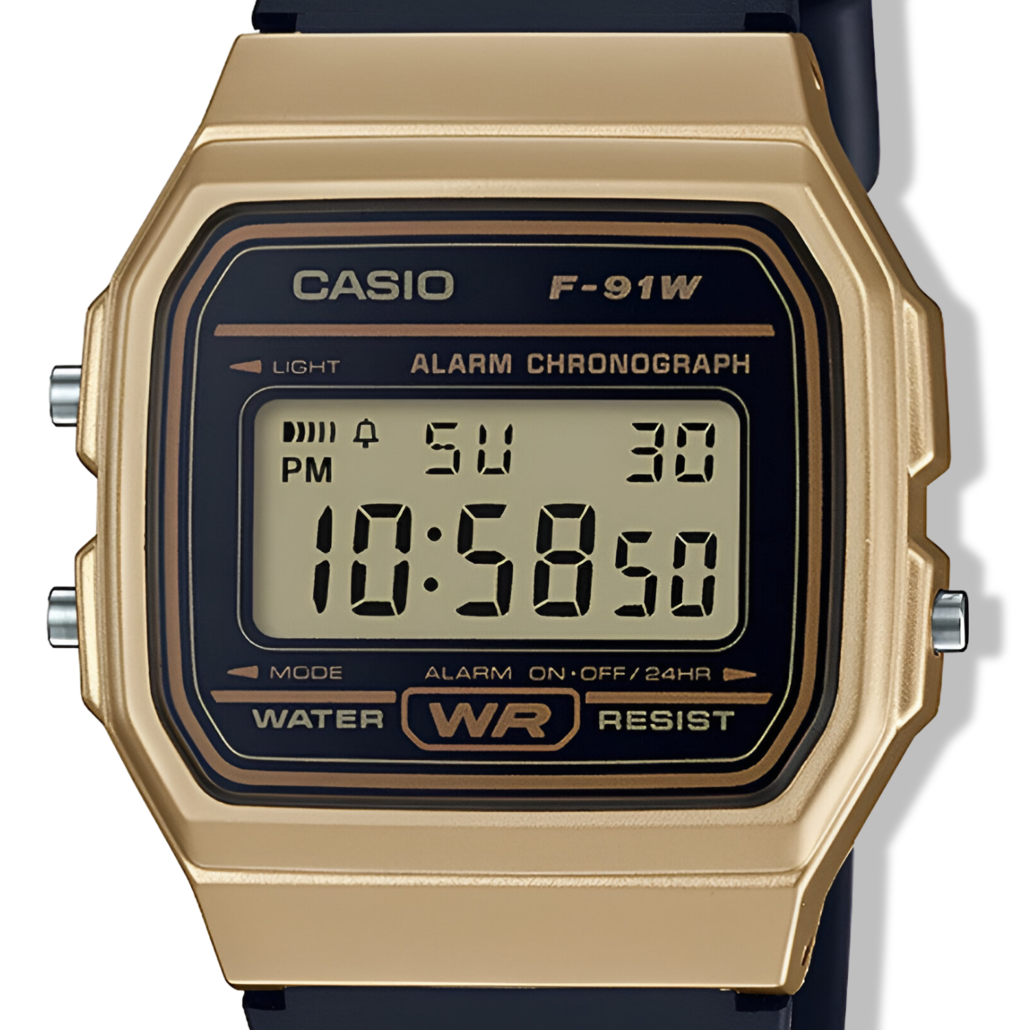 RELOJ CASIO UNISEX DIGITAL F91WM9ADF GOLD BLACK - 2
