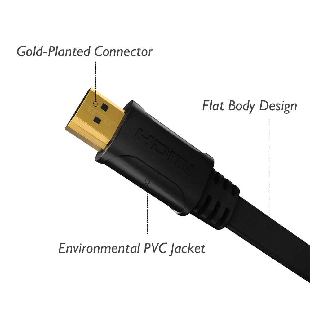 CABLE HDMI PLANO DE 3 METROS CON COMPATIBILIDAD 4K/FHD FT30 - 3