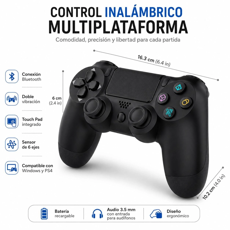 GAMEPAD DBLUE TL075 BLACK INALAMBRICO TECNOLAB MULTIPLATAFORMA BLUETOOTH BLACK - 5