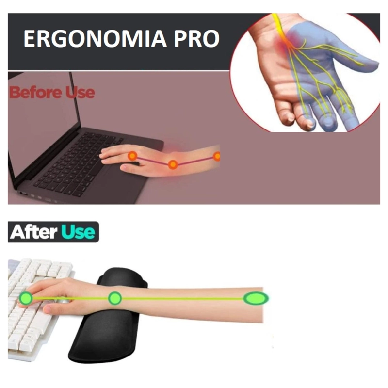 APOYA MUÑECA TECMASTER S ERGONÓMICO GEL TECLADO MEMORY FOAM PRO TM-400508 - 8