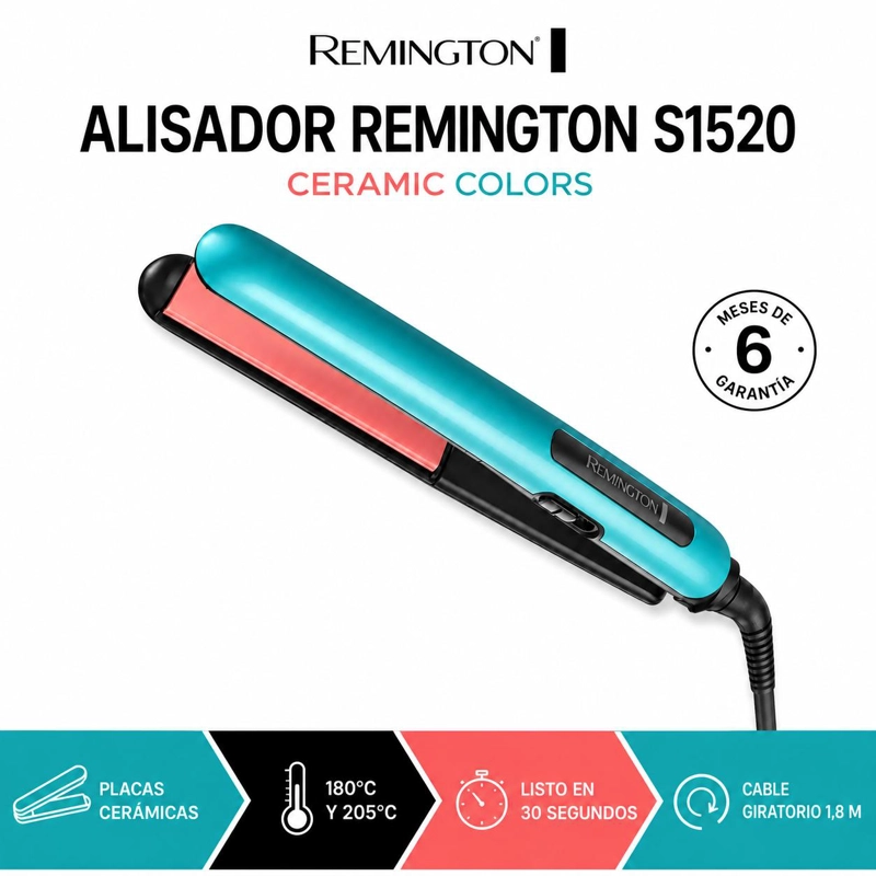 ALISADOR DE CABELLO REMINGTON S1520 CERAMIC COLORS - 7