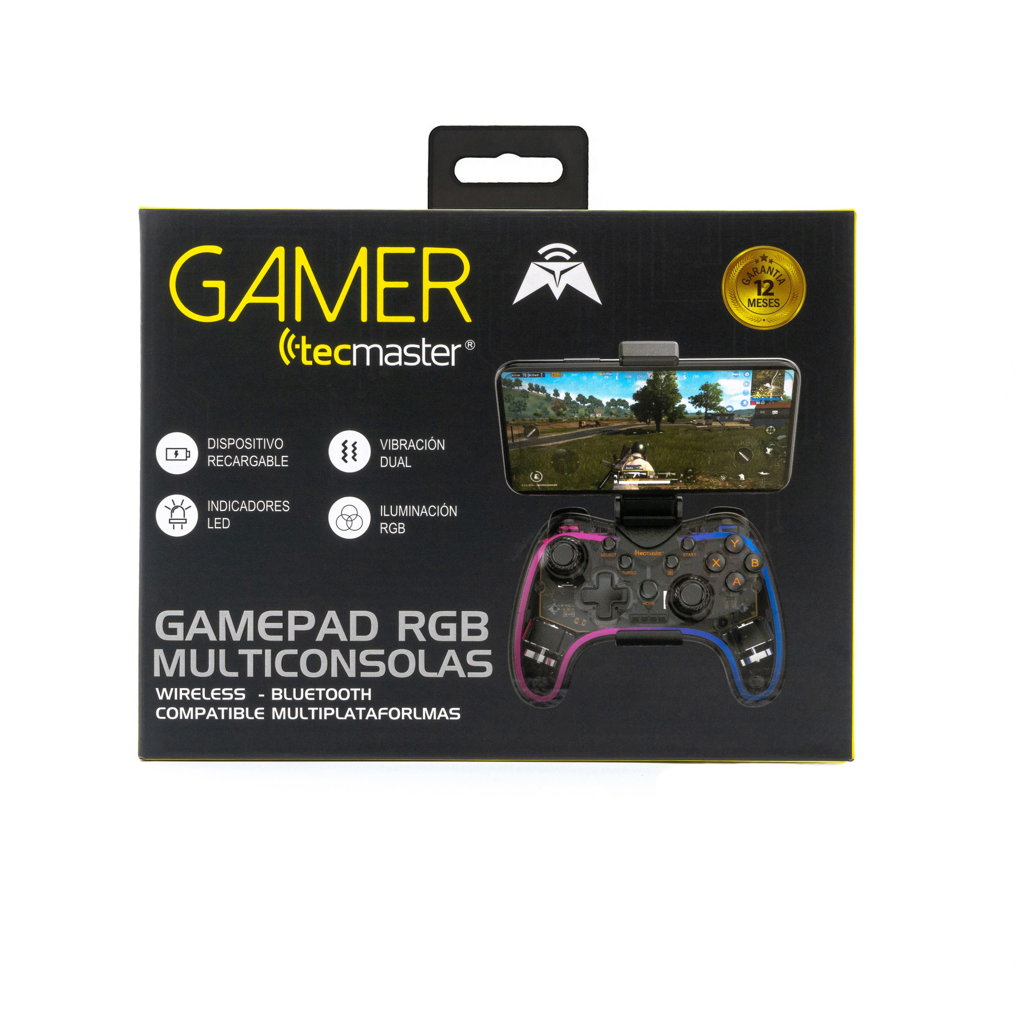 GAMEPAD UNIVERSAL TECMASTER INALÁMBRICO BLUETOOTH MULTIPLATAFORMAS DELUXE RGB - 9