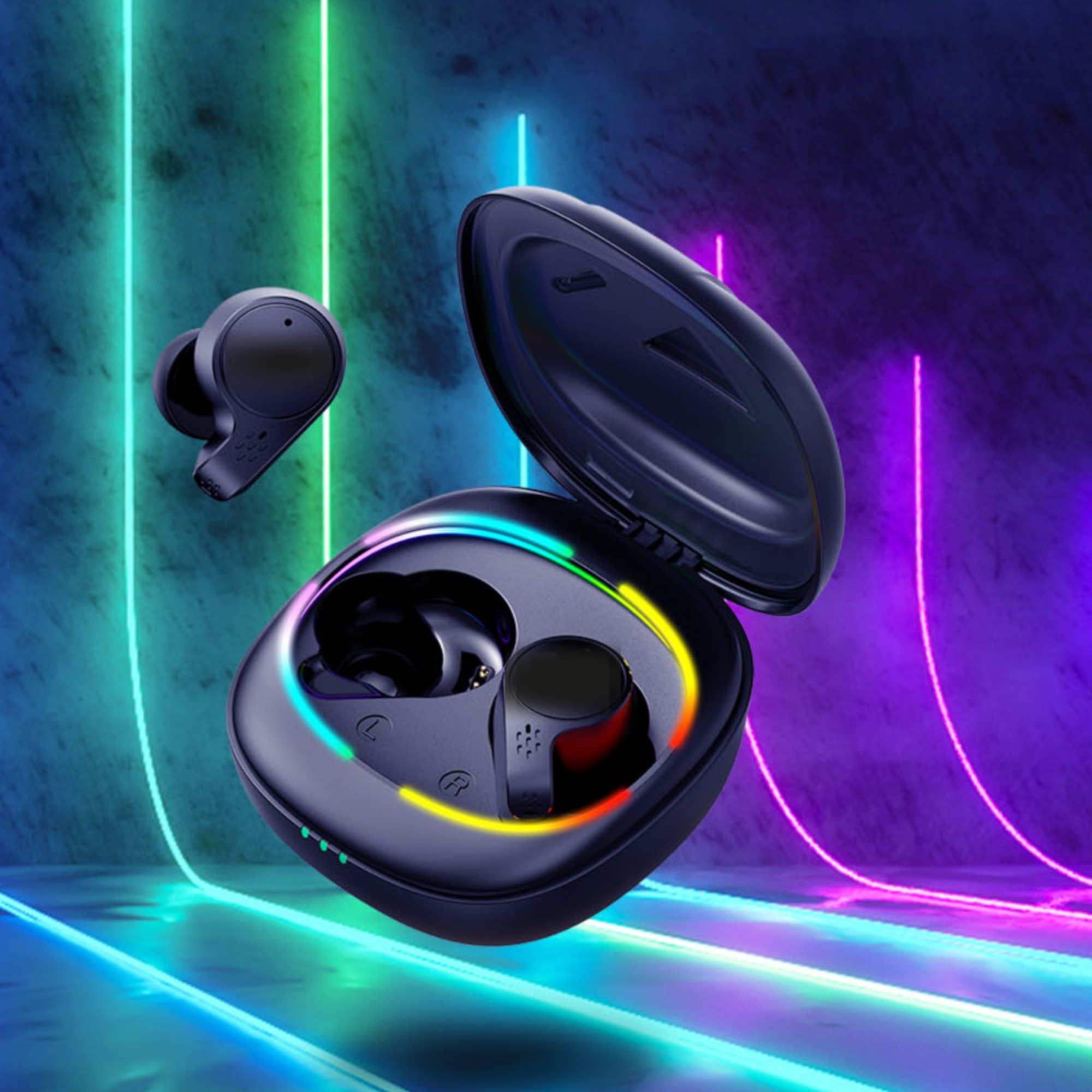 AUDÍFONOS GTC TRUE WIRELESS HSG-185 EARBUDS WATERPROOF RGB BLUETOOTH - 6