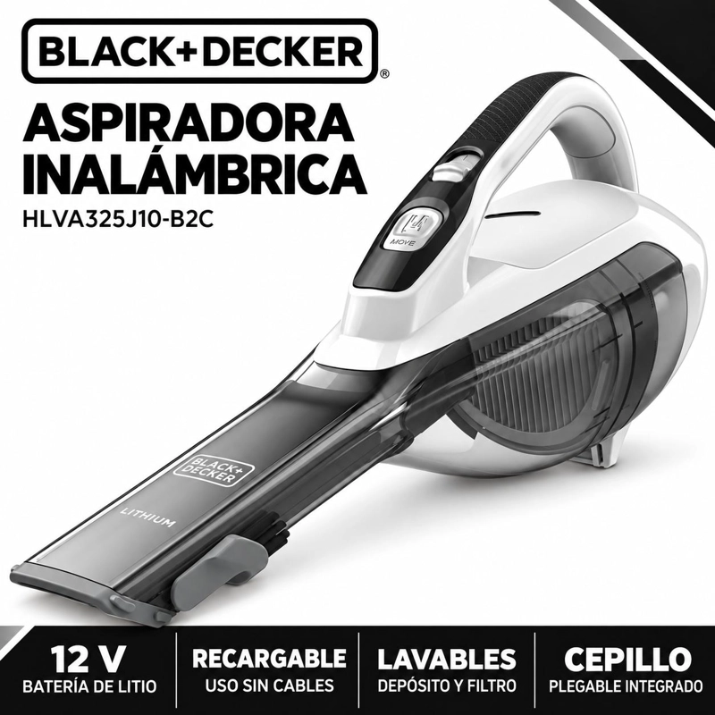 ASPIRADORA PORTATIL BLACK+DECKER RECARGABLE 325J10-B2C - 4