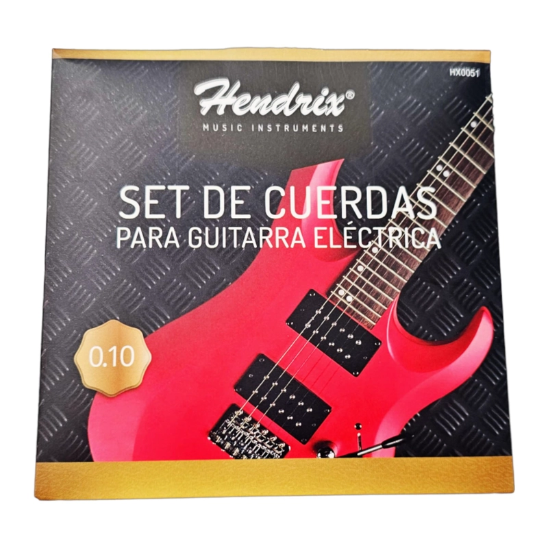 SET DE CUERDAS HENDRIX PARA GUITARRA ELÉCTRICA CALIBRE 0.10 - 2