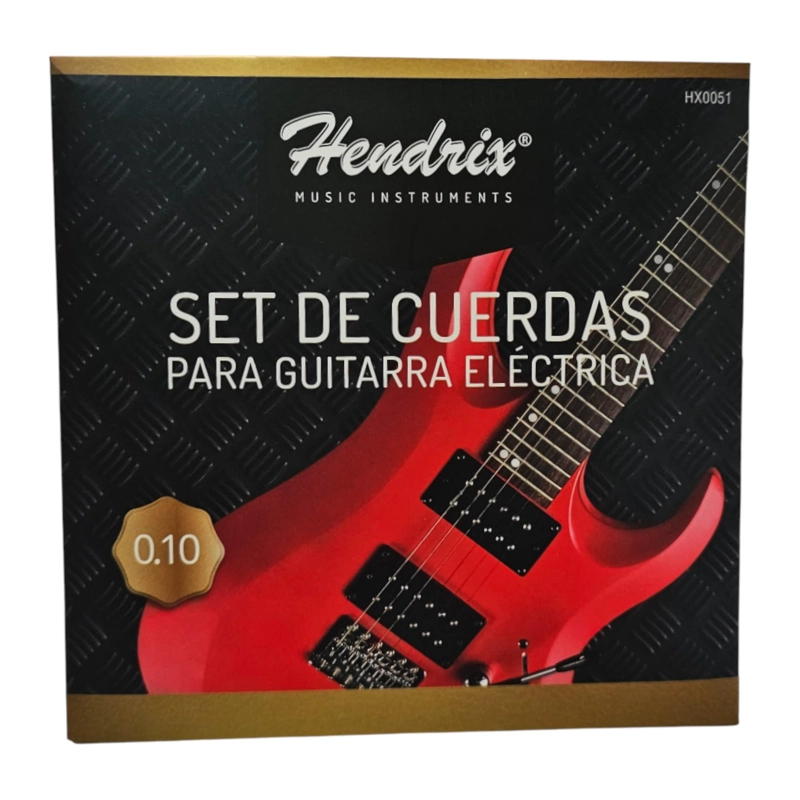 SET DE CUERDAS HENDRIX PARA GUITARRA ELÉCTRICA CALIBRE 0.10 - 4