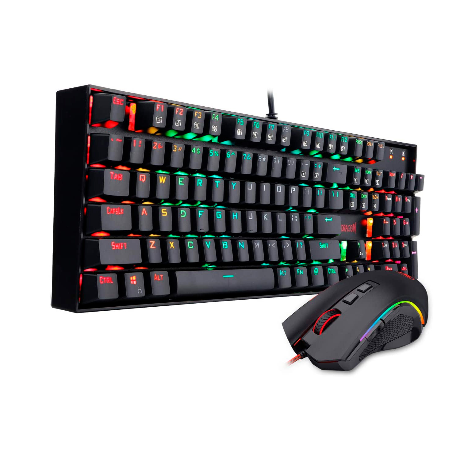 KIT GAMER UNIVERSAL REDRAGON TECLADO MECÁNICO MITRA + MOUSE GRIFFIN - 1