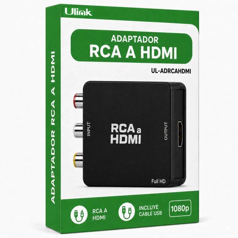 CONVERSOR ALÁMBRICO ULINK ENTRADA RCA A SALIDA HDMI FULL HD 1080P - 1