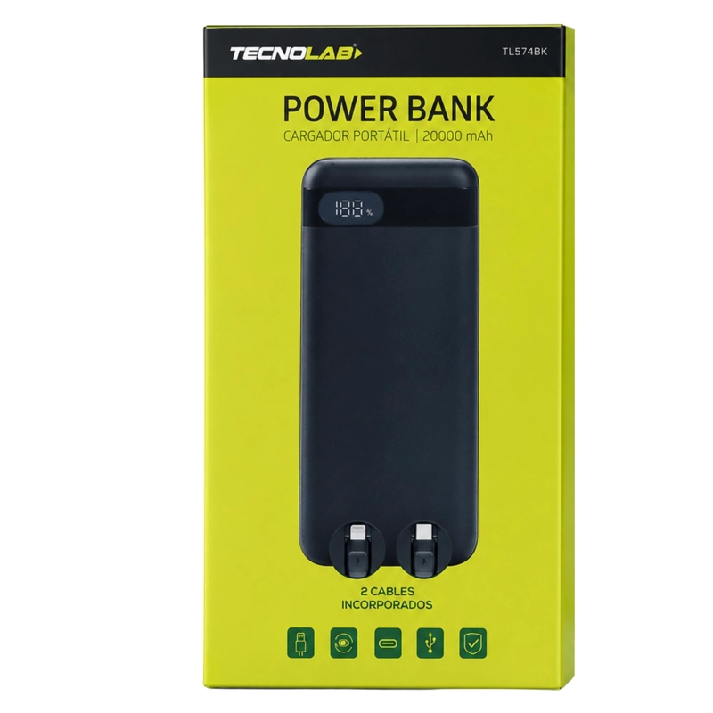 POWERBANK 20.000 MAH TURBO QUICK CHARGE MULTIPUERTOS 22W - 8