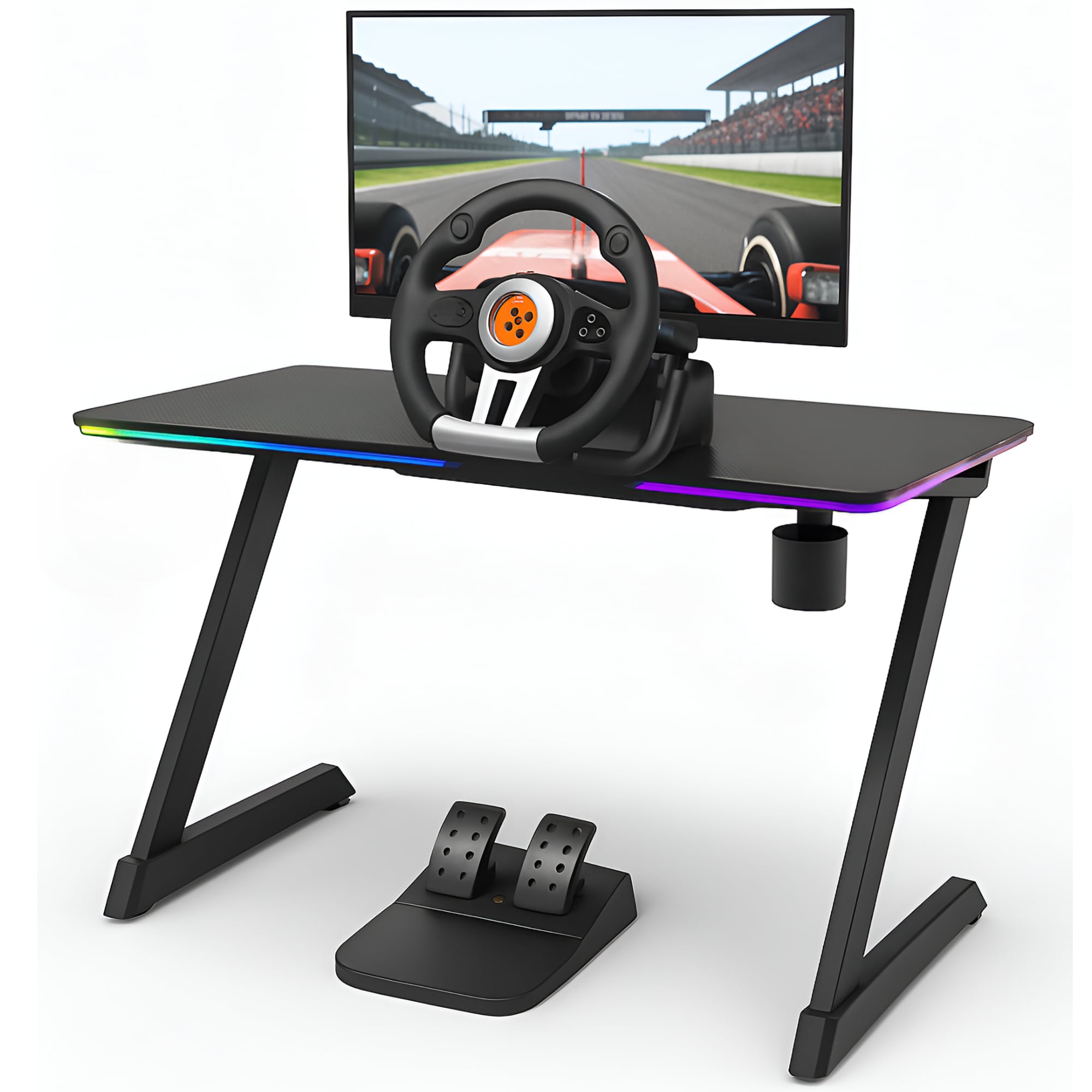 KIT VOLANTE CON PEDALES KROM K-WHEEL PREMIUM PS4 XBOX ONE PC - 7