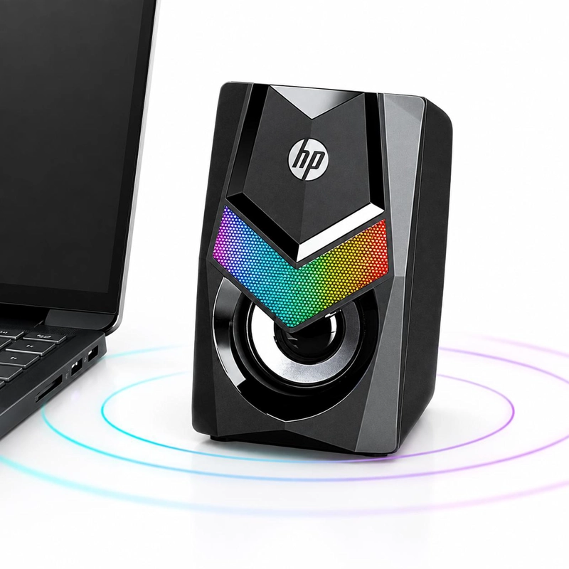 PARLANTE USB HP MULTIMEDIA CON ILUMINACION RGB DHE-6000 - 4
