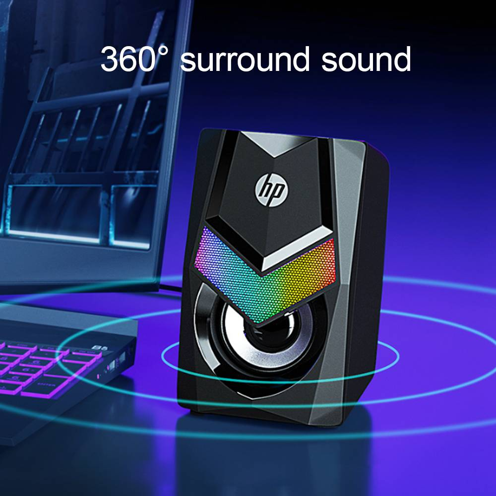 PARLANTE USB HP MULTIMEDIA CON ILUMINACION RGB DHE-6000 - 4