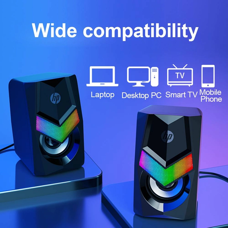 PARLANTE USB HP MULTIMEDIA CON ILUMINACION RGB DHE-6000 - 9