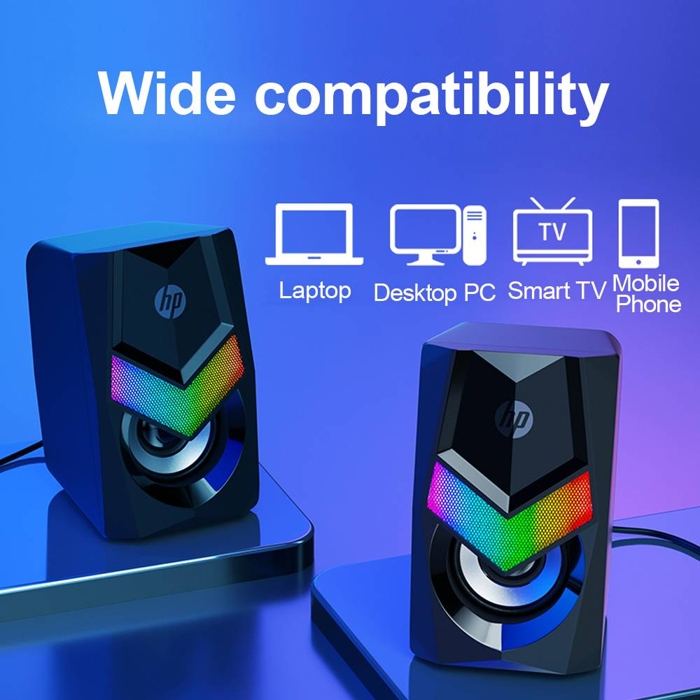 PARLANTE USB HP MULTIMEDIA CON ILUMINACION RGB DHE-6000 - 9