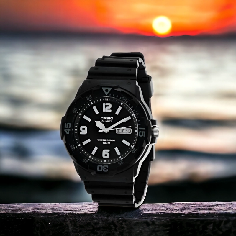 RELOJ CASIO HOMBRE CUARZO MRW200H1B2VDF CLASIC ANALOG BLACK - 6