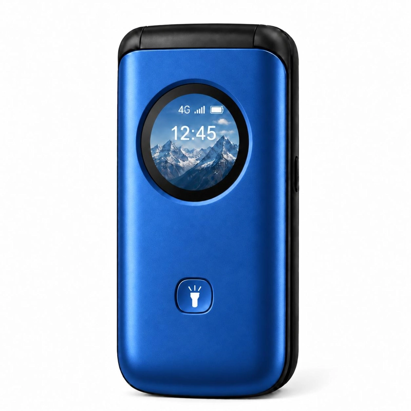 CELULAR ADULTO MAYOR 4G TIPO ALMEJA LIBERADO BOTON SOS AZUL - 2