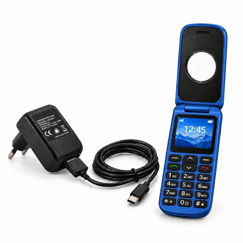 CELULAR ADULTO MAYOR 4G TIPO ALMEJA LIBERADO BOTON SOS AZUL - 6