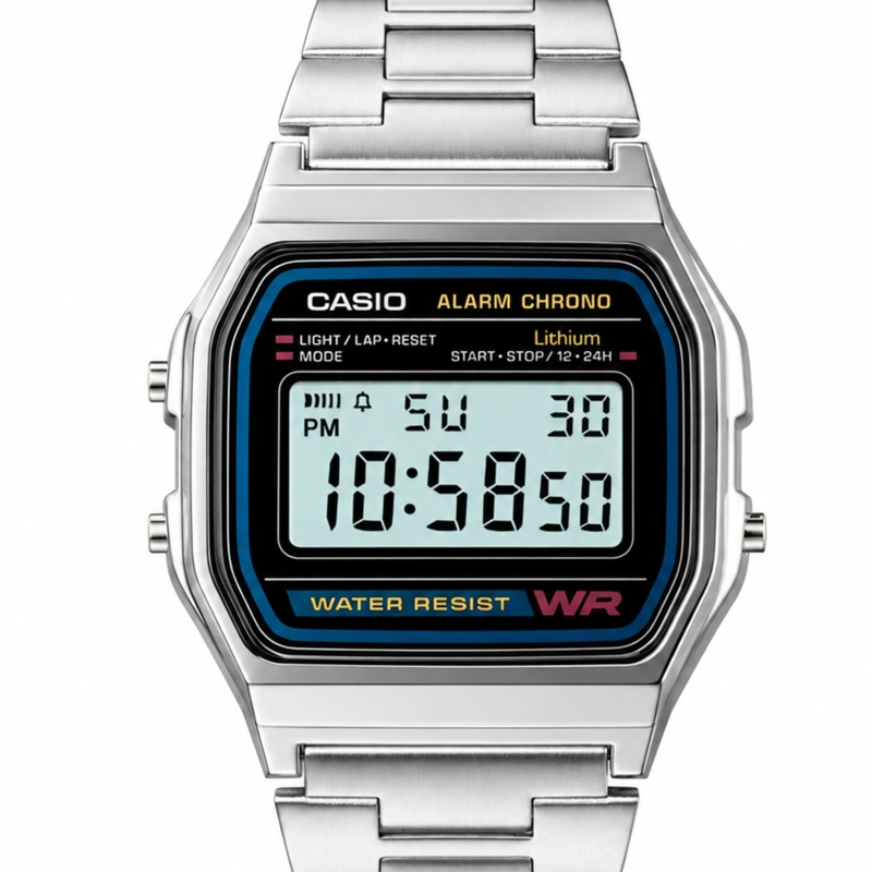 RELOJ CASIO MUJER DIGITAL A158WA1DF CLASSIC SILVER EDITION - 3