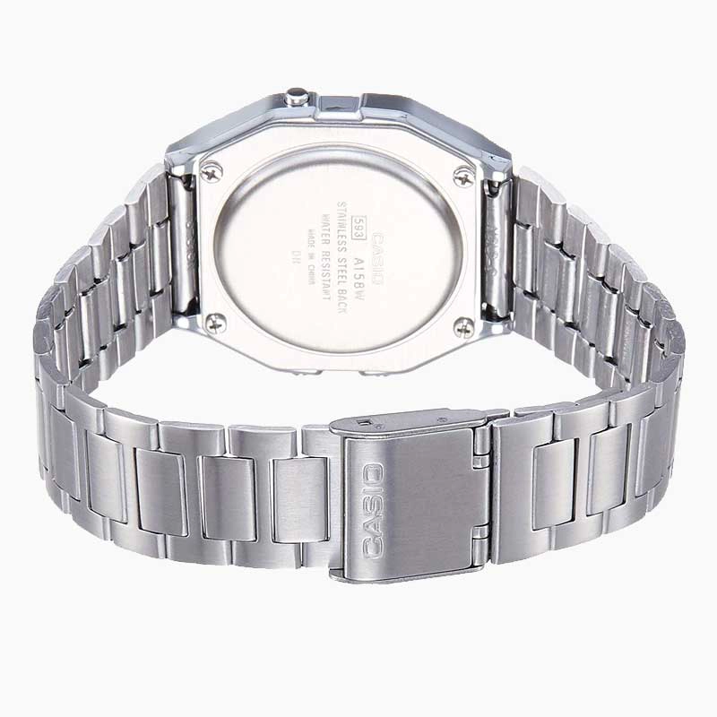 RELOJ CASIO MUJER DIGITAL A158WA1DF CLASSIC SILVER EDITION - 4