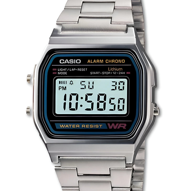 RELOJ CASIO MUJER DIGITAL A158WA1DF CLASSIC SILVER EDITION - 5