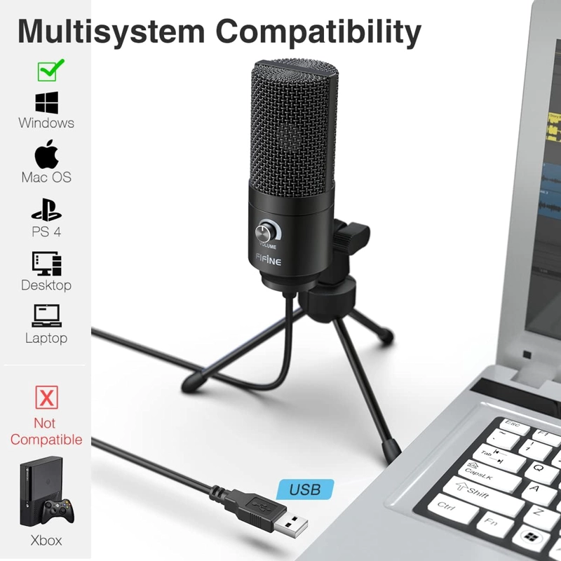 MICRÓFONO FIFINE K669B CONDENSADOR USB MULTIPLATAFORMAS K PRO - 8