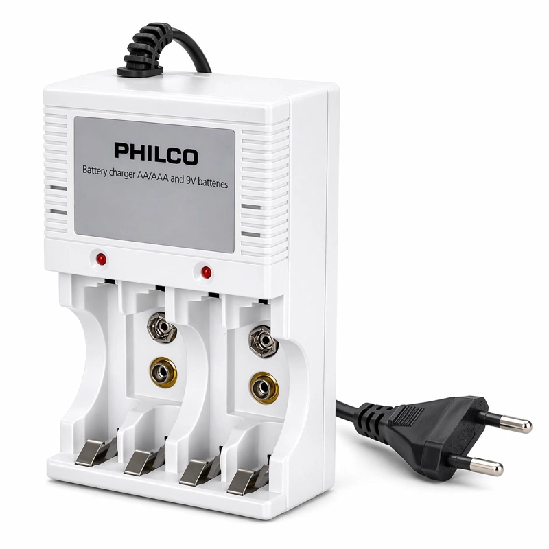 CARGADOR DE PILAS AA/AAA PHILCO UNICO RECARGABLES 1200 MAH - 2