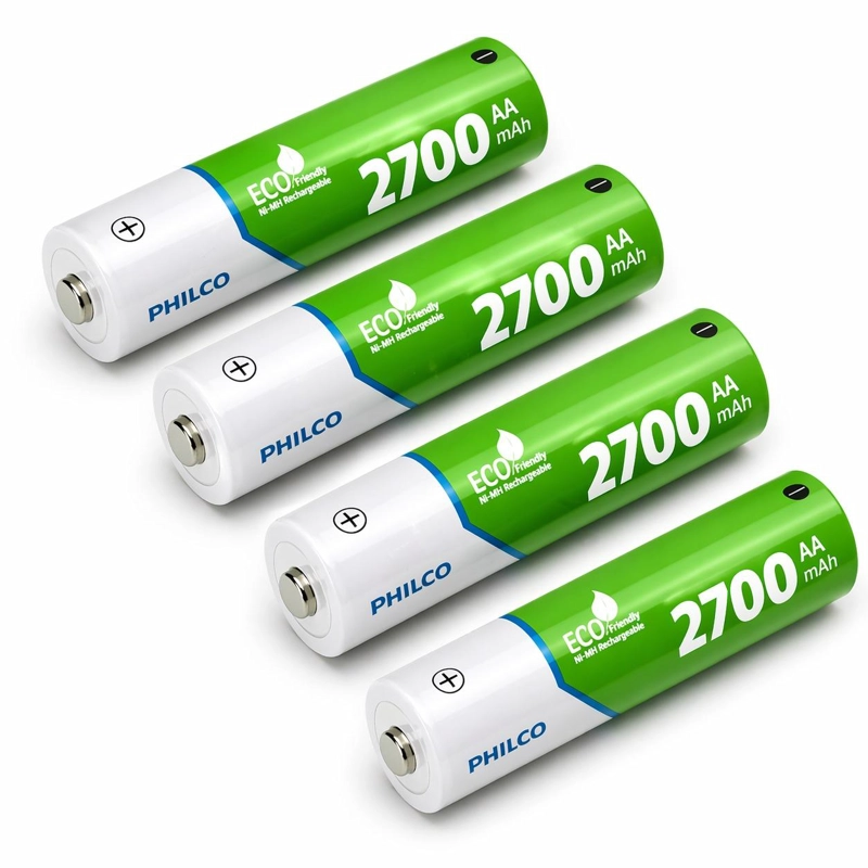 CARGADOR DE PILAS AA/AAA PHILCO UNICO RECARGABLES 1200 MAH - 3