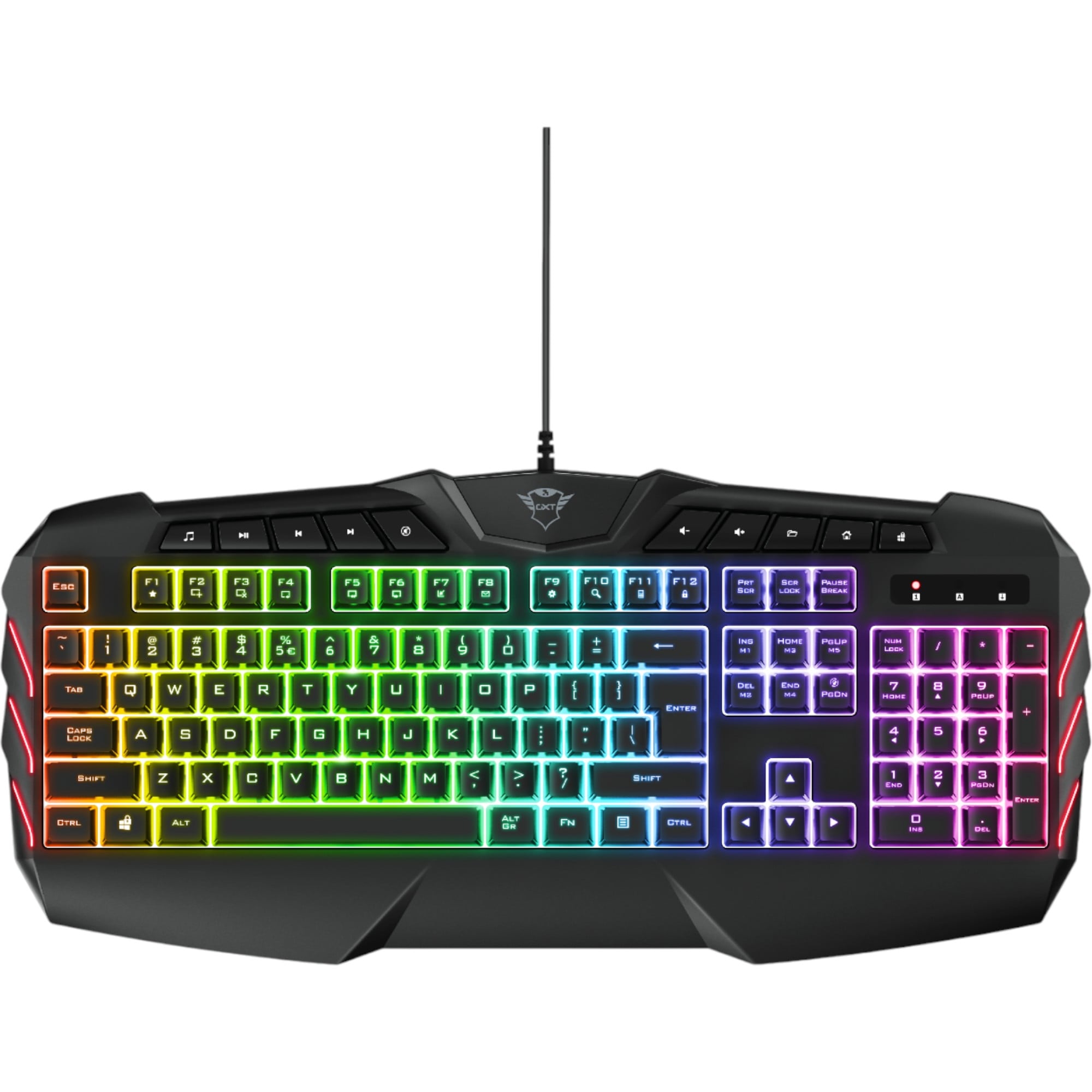 TECLADO GAMER UNIVERSAL TRUST GXT 881 MULTIMEDIA ODYSS FULL RGB HYBRIDO - 2