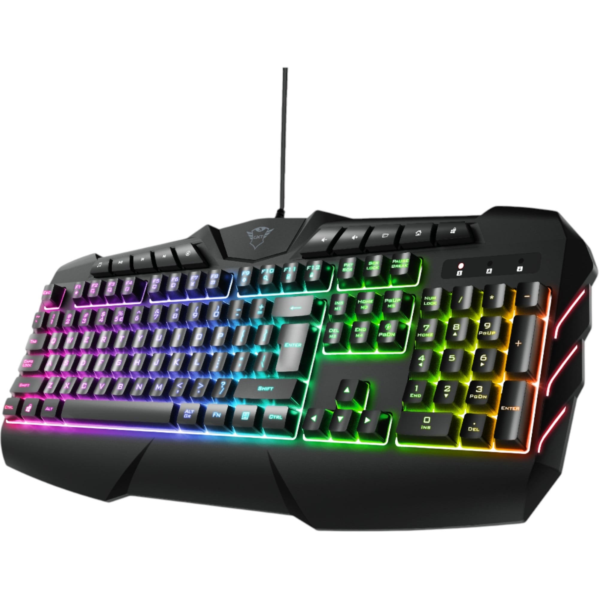 TECLADO GAMER UNIVERSAL TRUST GXT 881 MULTIMEDIA ODYSS FULL RGB HYBRIDO - 3
