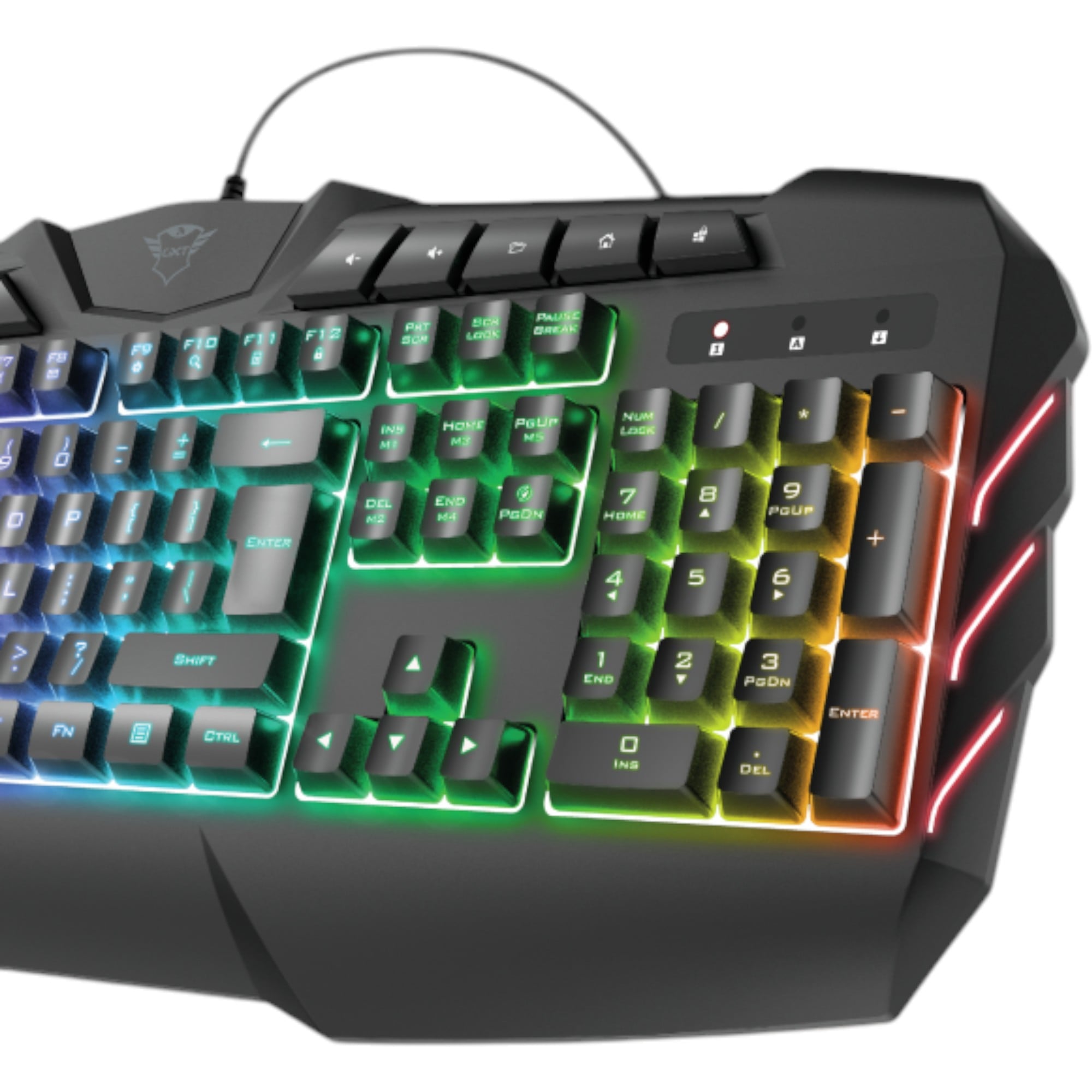 TECLADO GAMER UNIVERSAL TRUST GXT 881 MULTIMEDIA ODYSS FULL RGB HYBRIDO - 4
