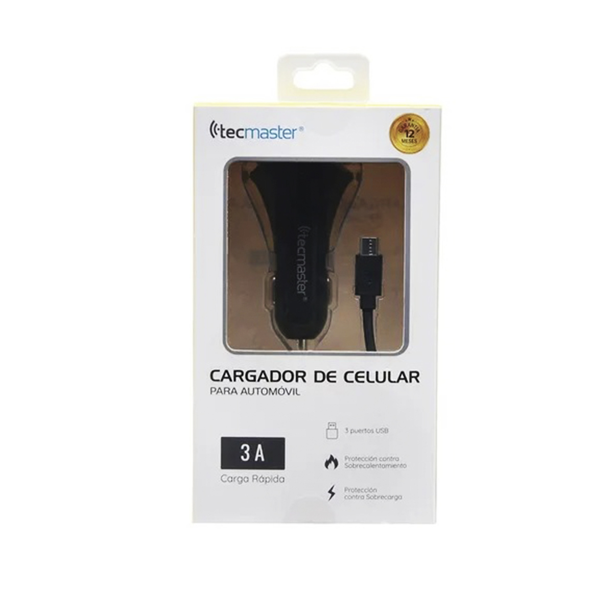 CARGADOR USB PARA AUTO TECMASTER DE 3A CON CARGA RAPIDA 200508 - 3