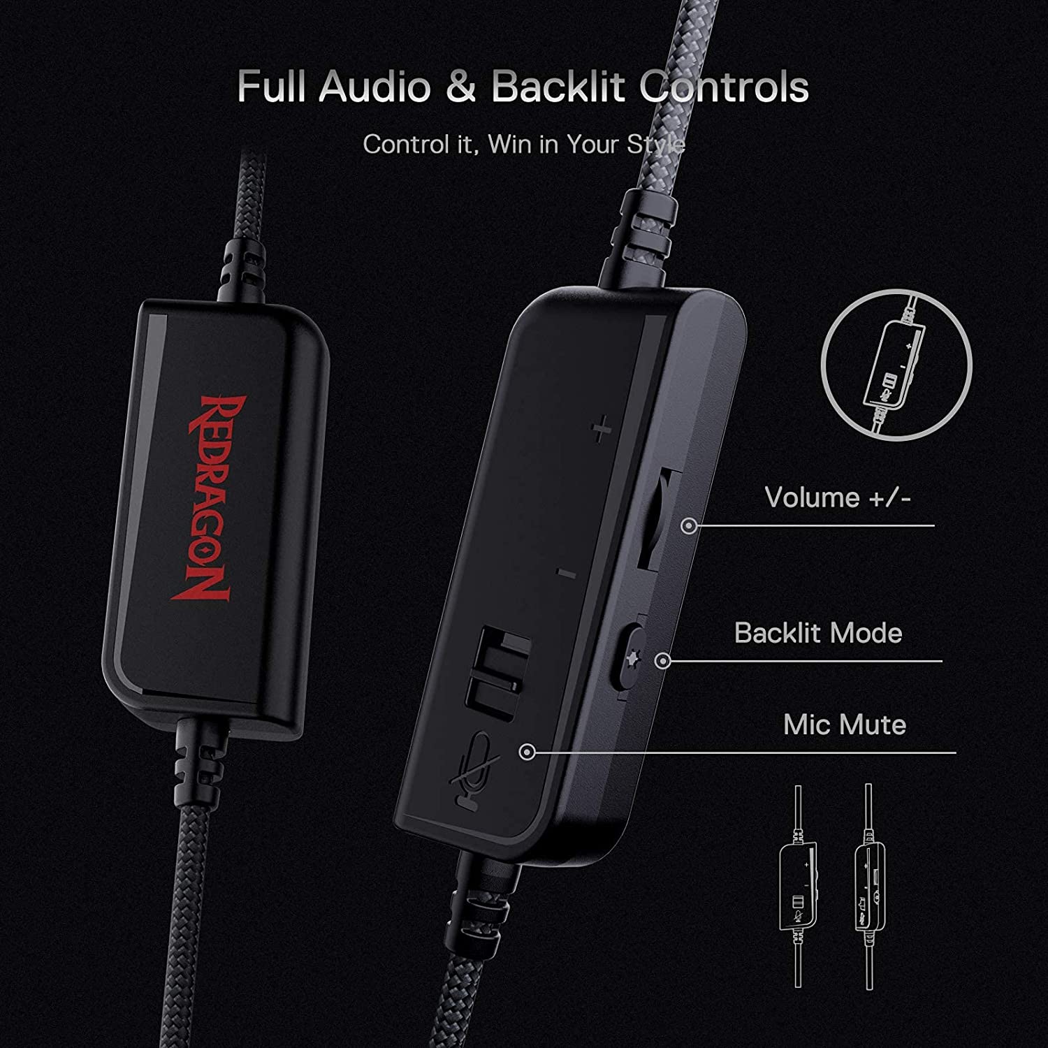 AUDÍFONOS REDRAGON H350RGB USB PANDORA AUDIO 7.1 ENVOLVENTE MULTIPLATAFORMA - 1