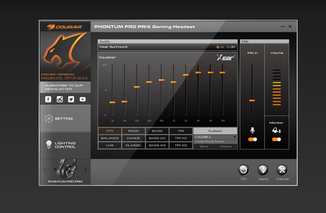 AUDÍFONOS COUGAR CGR-U53MB-810 PHONTUM PRO PRIX USB 7.1 MULTIPLATAFORMA - 8