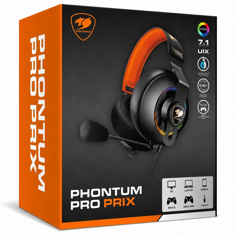 AUDÍFONOS COUGAR CGR-U53MB-810 PHONTUM PRO PRIX USB 7.1 MULTIPLATAFORMA - 9