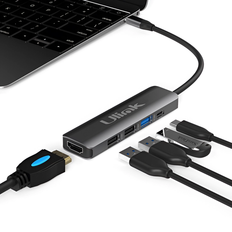 HUB MULTIPUERTO TYPE-C (5EN1) PRO HDMI 4K PD 100W + USB 3.0 - 2