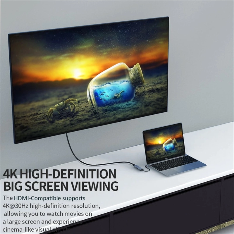 HUB MULTIPUERTO TYPE-C (5EN1) PRO HDMI 4K PD 100W + USB 3.0 - 4