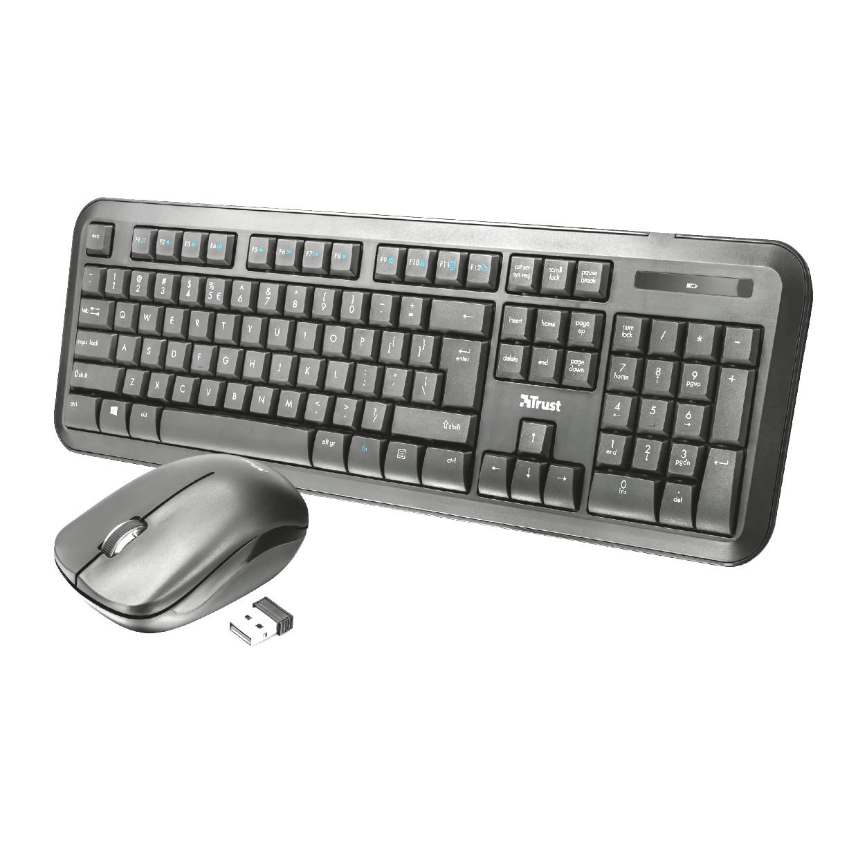 KIT MOUSE Y TECLADO INALAMBRICO TRUST NOVA MULTIUSOS 2.4 GHZ - 1