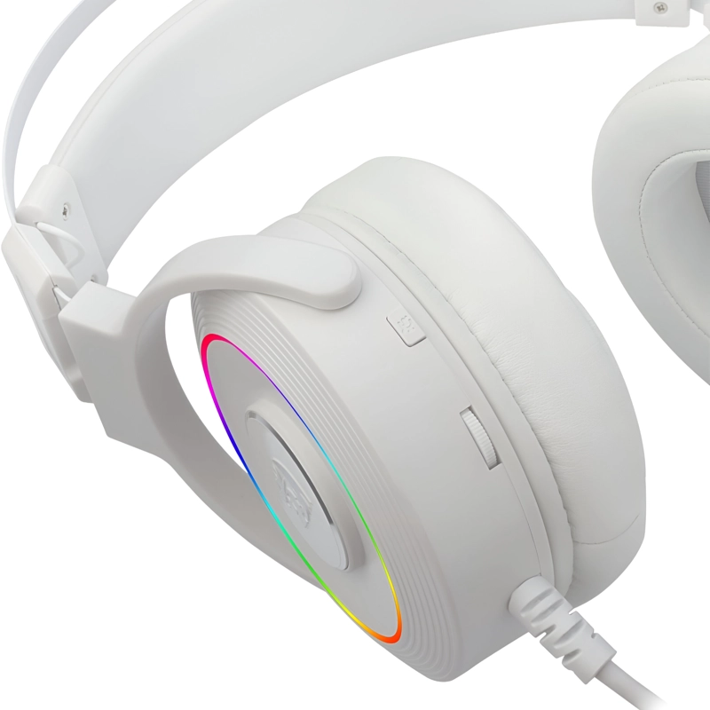 AUDÍFONOS REDRAGON H320W RGB USB LAMIA AUDIO 7.1 BLANCO INCLUYE SOPORTE - 8