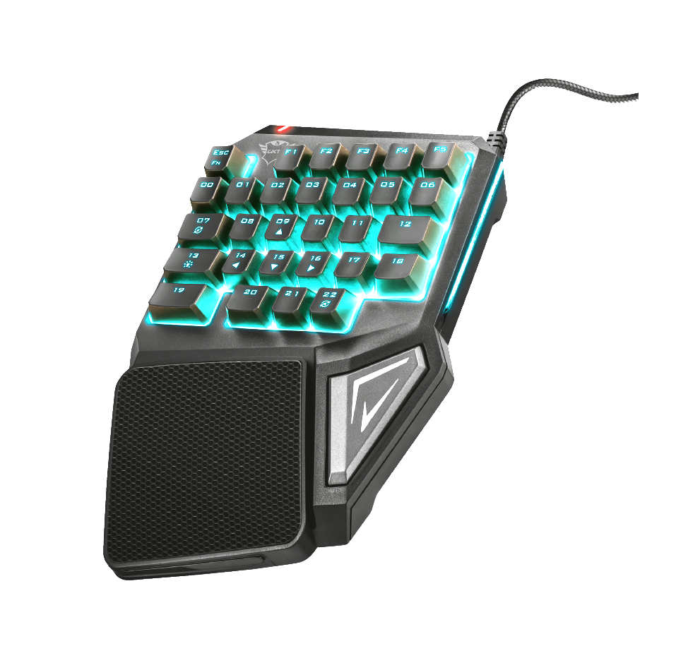 TECLADO UNIVERSAL TRUST 22881 DE UNA MANO ANTI-GHOSTING FULL RGB GXT 888 ASSA - 2