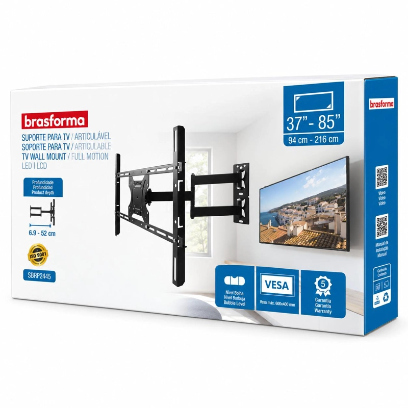SOPORTE TV TECNOLAB DELUXE DOBLE BRAZO REFORZADO 37" A 70" 35KG - 8