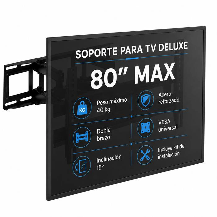 SOPORTE DE TV DELUXE CON BRAZO ACERADO REFORZADO 80' MAX - 2