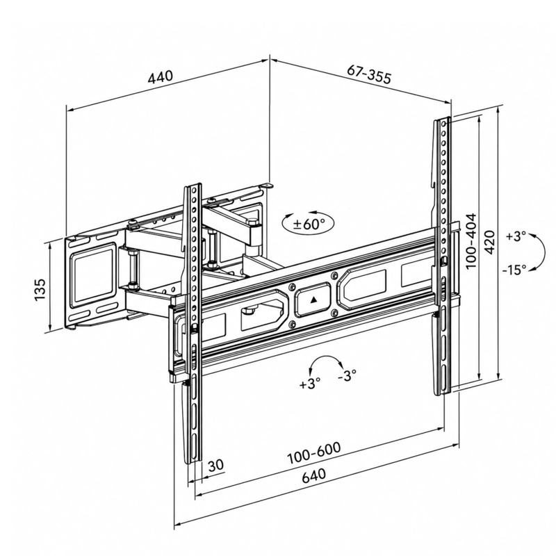 SOPORTE DE TV DELUXE CON BRAZO ACERADO REFORZADO 80' MAX - 7